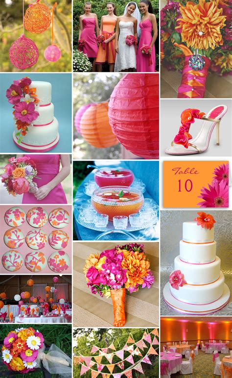 Fuchsia And Tangerine Color Board Orange And Pink Wedding Tangerine