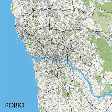 Porto, Portugal map poster art 44452752 Vector Art at Vecteezy