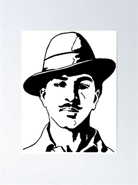 Bhagat Singh Sketch Poster For Sale By Shabzdesigns Redbubble