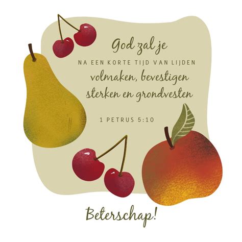 Christelijke Beterschapskaart Met Fruit En Kaartje Go