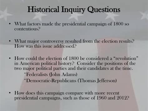 Ppt “the Revolution Of 1800” The Controversial Presidential Election