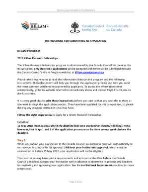 Fillable Online Dorothy Killam Fellowship Application Package Fax Email