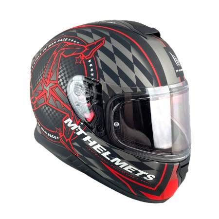 Casco Mt Thunder Isle Of Man B Rojo De Exposicion