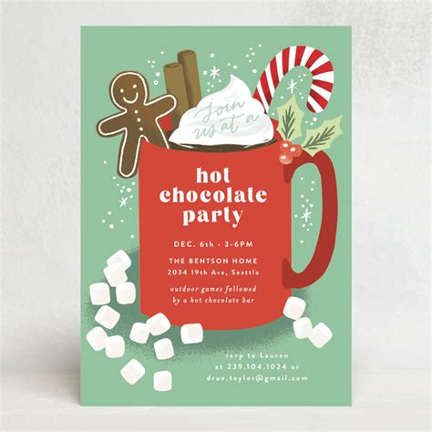 Hot Chocolate Holiday Party Invitations By Alethea And Ruth Minted