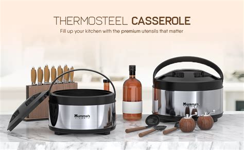 Buy Mumma S LIFE Stainless Steel Insulated Thermal Casserole Serving Bowl With Lid Keeps Hot
