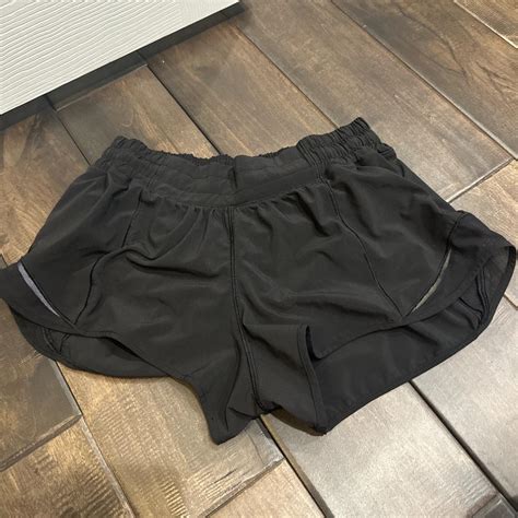 Black Lululemon Inch Hotty Hot Shorts Size Depop