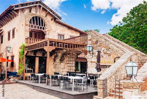 Ancient village Altos de Chavon - Colonial town reconstructed in Stock ...