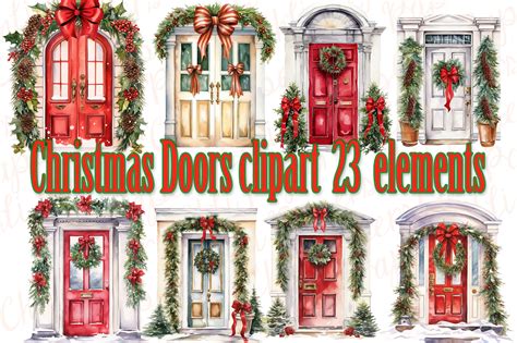 Christmas Front Door Clipart