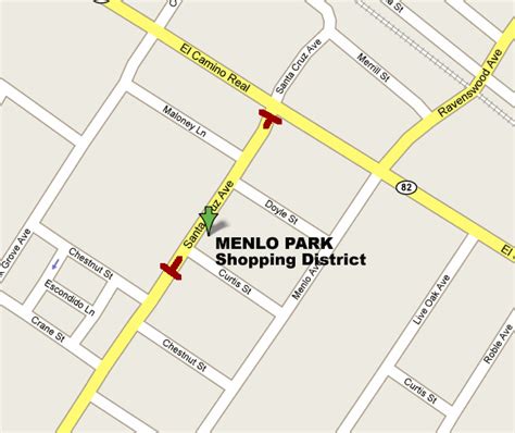 Menlo Park Shopping Map | San Francisco South Bay Area