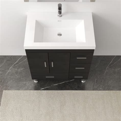 Alya Bath Ripley 30 Inch Bathroom Vanity With Drawers Black