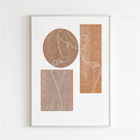 Abstract Female Nude Body Digital Print Woman Minimalist Line Etsy