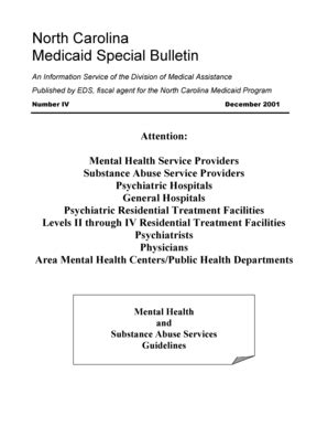 Fillable Online Ncdhhs Nc Dma December Special Medicaid Bulletin