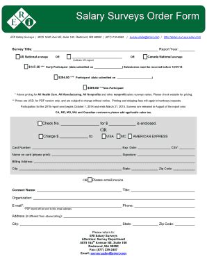 Fillable Online Salary Surveys Order Form Fax Email Print Pdffiller