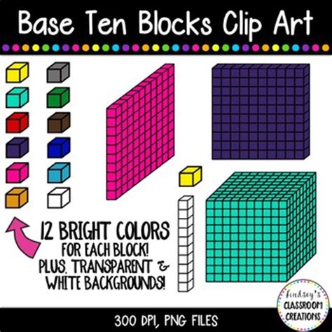 Base Ten Blocks Place Value Clip Art 120 Images TPT