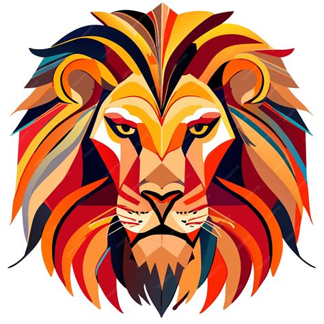 Premium Vector | Lion head abstract colorful illustration vector