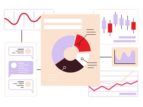 Donut Chart Data Tracking Line Graphs Web Analytics Vector Clipart