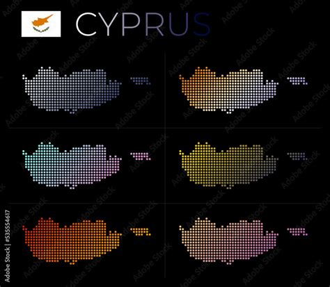 Cyprus dotted map set. Map of Cyprus in dotted style. Borders of the ...