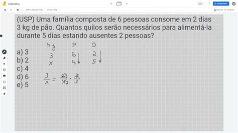 USP Uma família composta de 6 pessoas consome em 2 dias 3 kg de pão