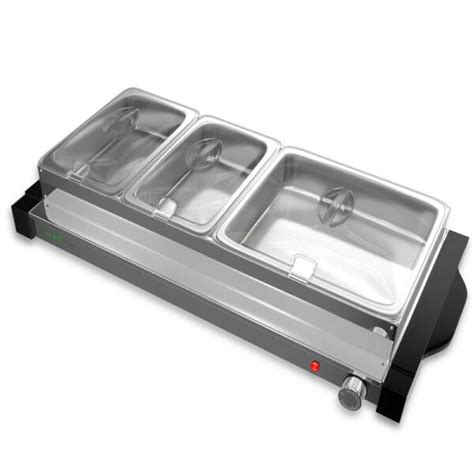 NutriChef In Burner Stainless Steel Electric Food Warming Tray Buffet Server Hot Plate