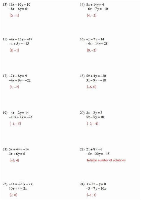 Solving Systems By Elimination Worksheet