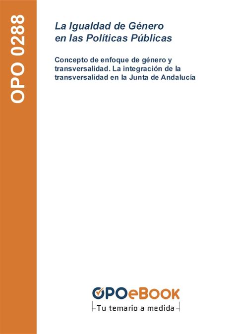 La Igualdad de Género en las Políticas Públicas Concepto de enfoque de