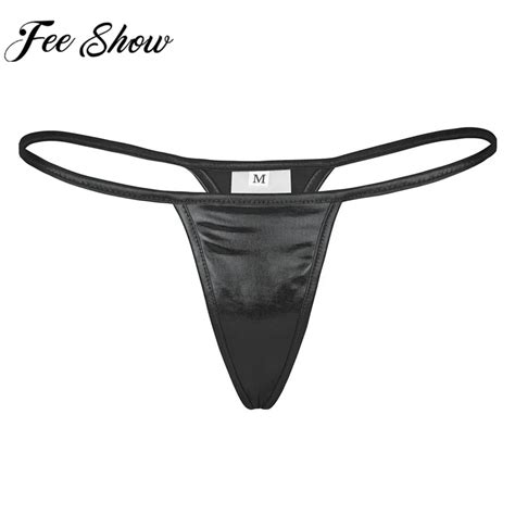 Feeshow Women S Sexy Lingerie Panties Shiny Metallic PVC Faux Leather