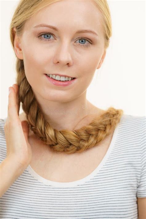 Blonde Girl With Braid Hair Stock Photo Image Of Hair Happy 280971698