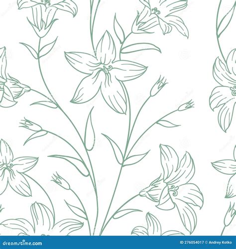 Floral Seamless Pattern Vector Botanic Stock Vector Illustration Of