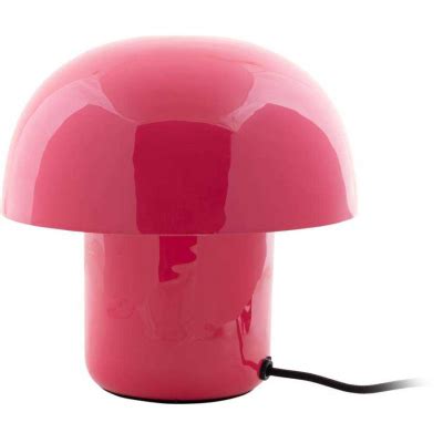 Lampe à poser en métal coloré fat mushroom mini rose