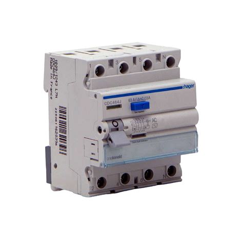 Hager Earth Leakage Circuit Breaker ELCB 4P 63A 30MA Buy Online At