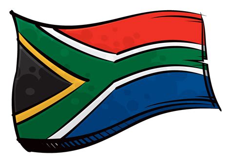 Painted South Africa flag waving in wind 26724372 Vector Art at Vecteezy