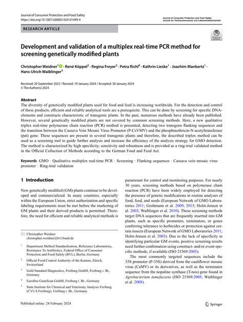 PDF Development And Validation Of A Multiplex Real Time PCR Method