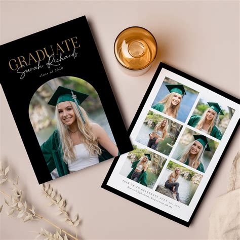 Graduation Announcement Card Canva Photoshop Template Etsy