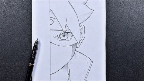 Easy Anime Sketch How To Draw Boruto Uzumaki Wearing Face Mask Step