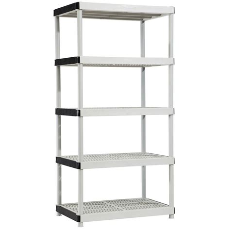 Hdx Tier Easy Assembly Multi Purpose Plastic Garage Storage Shelving