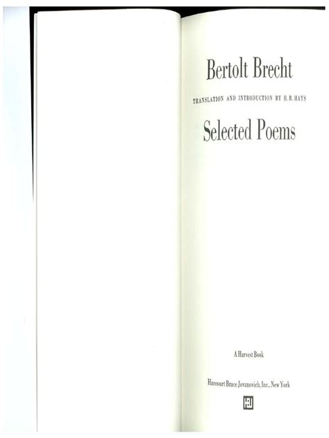 Bertolt Brecht - Selected Poems | PDF