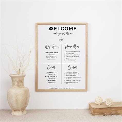 Airbnb Welcome Sign Vacation Rental Printable Guest Arrival Etsy