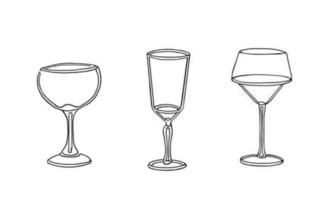 Page 2 Wine Glass Line Drawing Vector Art Icons And Graphics For Free Download