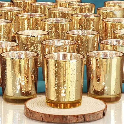 Devi Gold Votive Candle Holders 24pcs Mercury Glass Tealight Candle