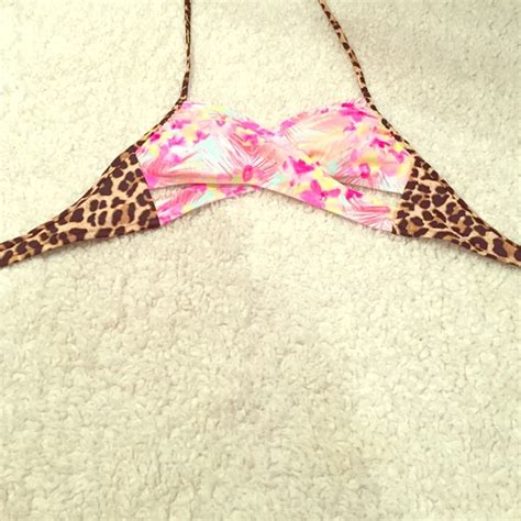 Victoria S Secret Tops Pink Tropical Leopard Print Bikini Top Poshmark