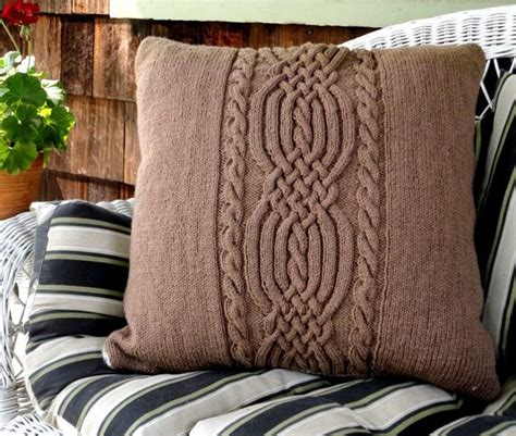 Items Similar To Hand Knit Braided Cable Pillow On Etsy