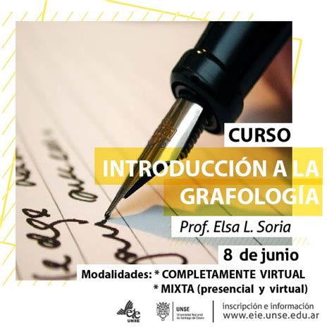 Nuevo curso taller Introducción a la Grafología EIE UNSE