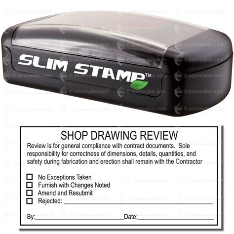 Slim Pre Inked Shop Drawing Review Stamp Professional Stamps