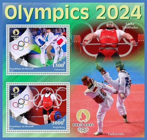 Stamps Olympic Games In Paris 2024 2023 Year 1 1 Sheets Perforated