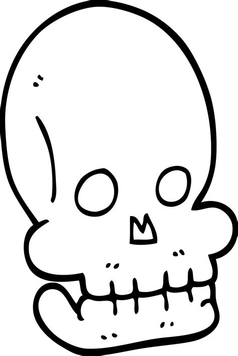 line drawing cartoon funny skull 12156645 Vector Art at Vecteezy