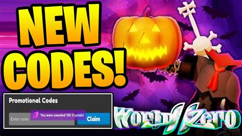 New Codes For World Zero In October Roblox World Zero Codes