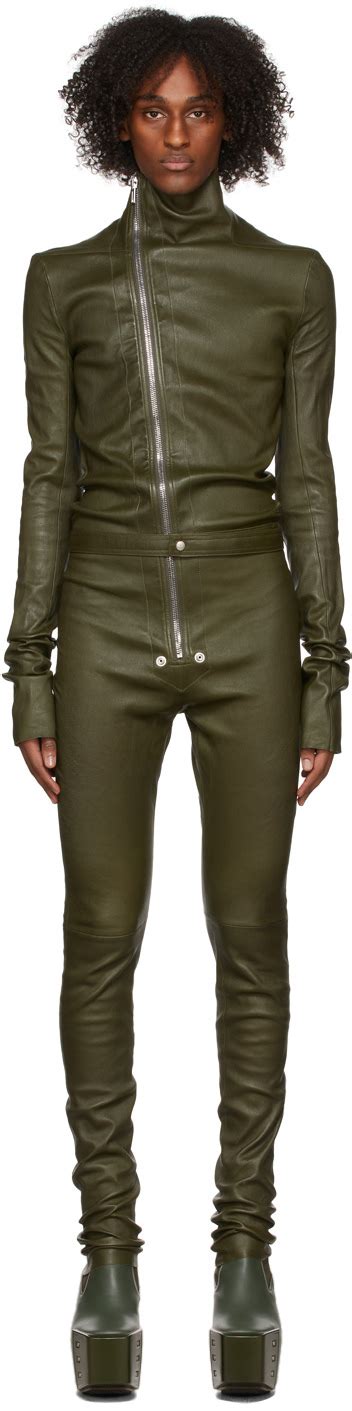 Green Tight Gary Flightsuit By Rick Owens On Sale