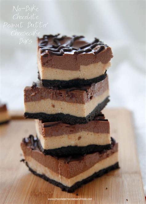 No Bake Chocolate Peanut Butter Cheesecake Bars Chocolate Chocolate