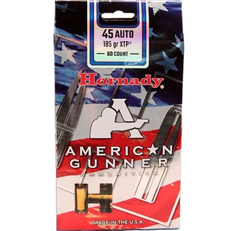 Buy Hornady American Gunner 45 ACP Auto Ammo 185 Grain XTP 60 Rounds ...