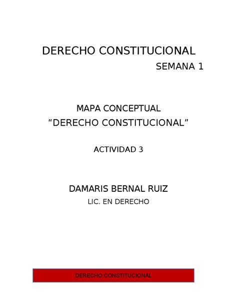 Mapa Conceptual Derecho Constitucional Derecho Social Derecho